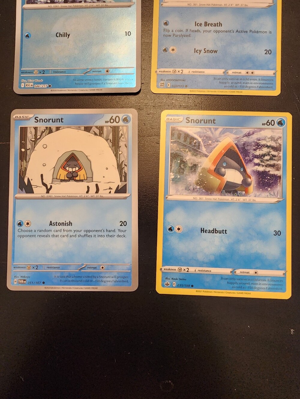 Snorunt Pokémon Card Lot – 4 Different Cards - Picture 4 of 4